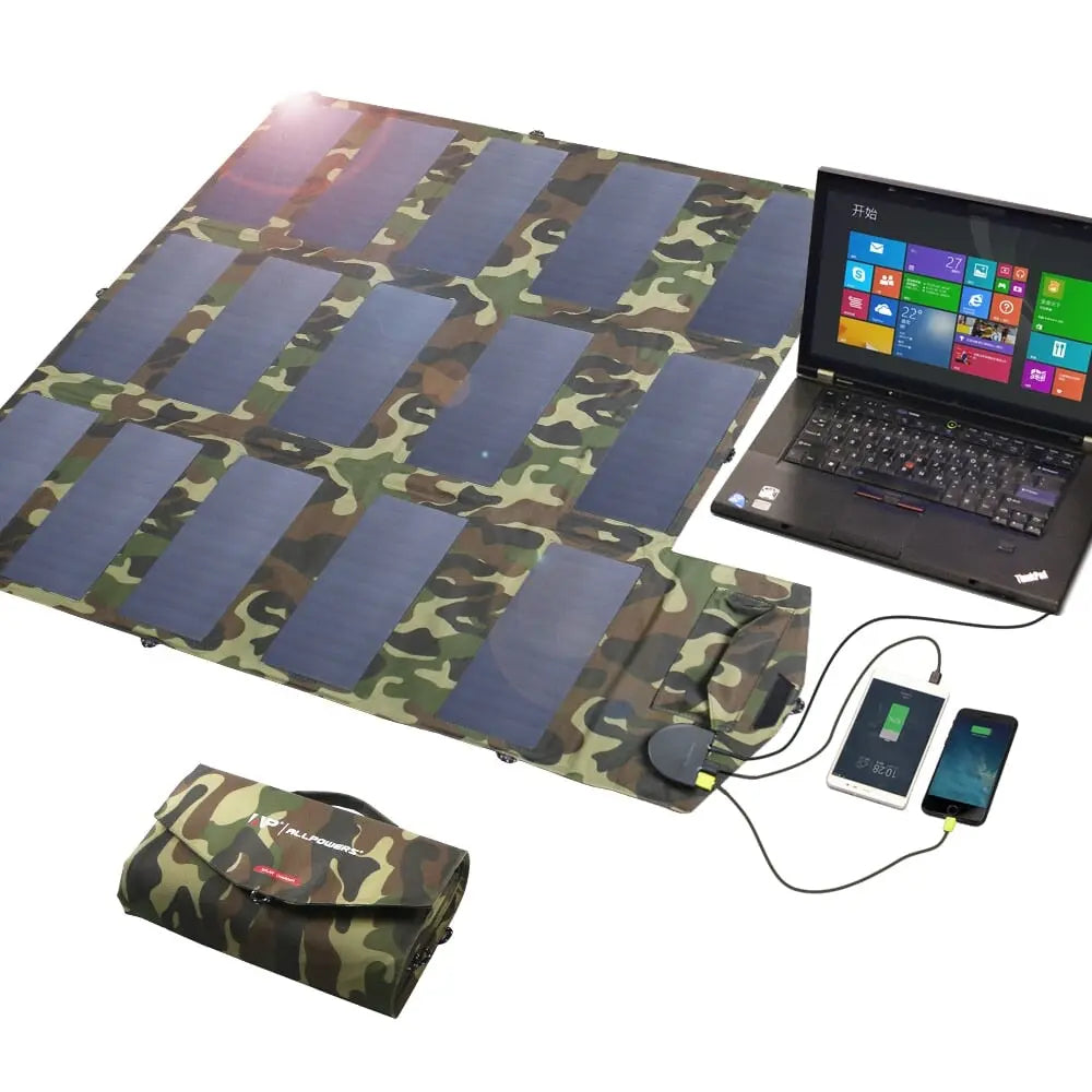 ALLPOWERS 100W 18V 12V Portable Solar Panel Foldable Battery Charger ALLPOWERS 100W 18V 12V Portable Solar Panel Foldable Battery Charger